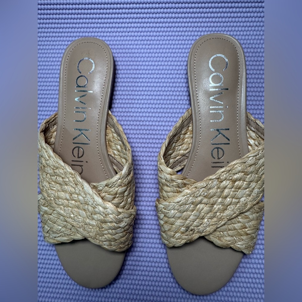 Calvin Klein Beige Woven Sandals